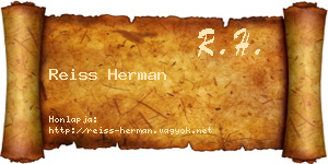 Reiss Herman névjegykártya